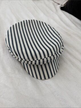 Brixton Striped Navy and White Captain's Cap